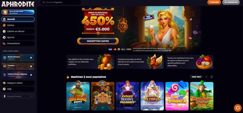 L'Aphrodite Casino : Dépôt minimum et Bonus exclusif pour les Français à France
